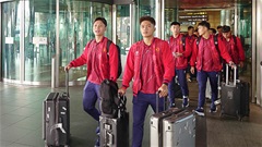 U23 Việt Nam tập gym hồi phục sau 8 tiếng di chuyển tới Qatar tập huấn